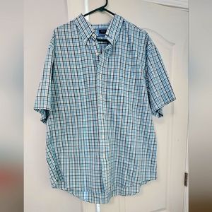 Mens button down short sleeve shirt